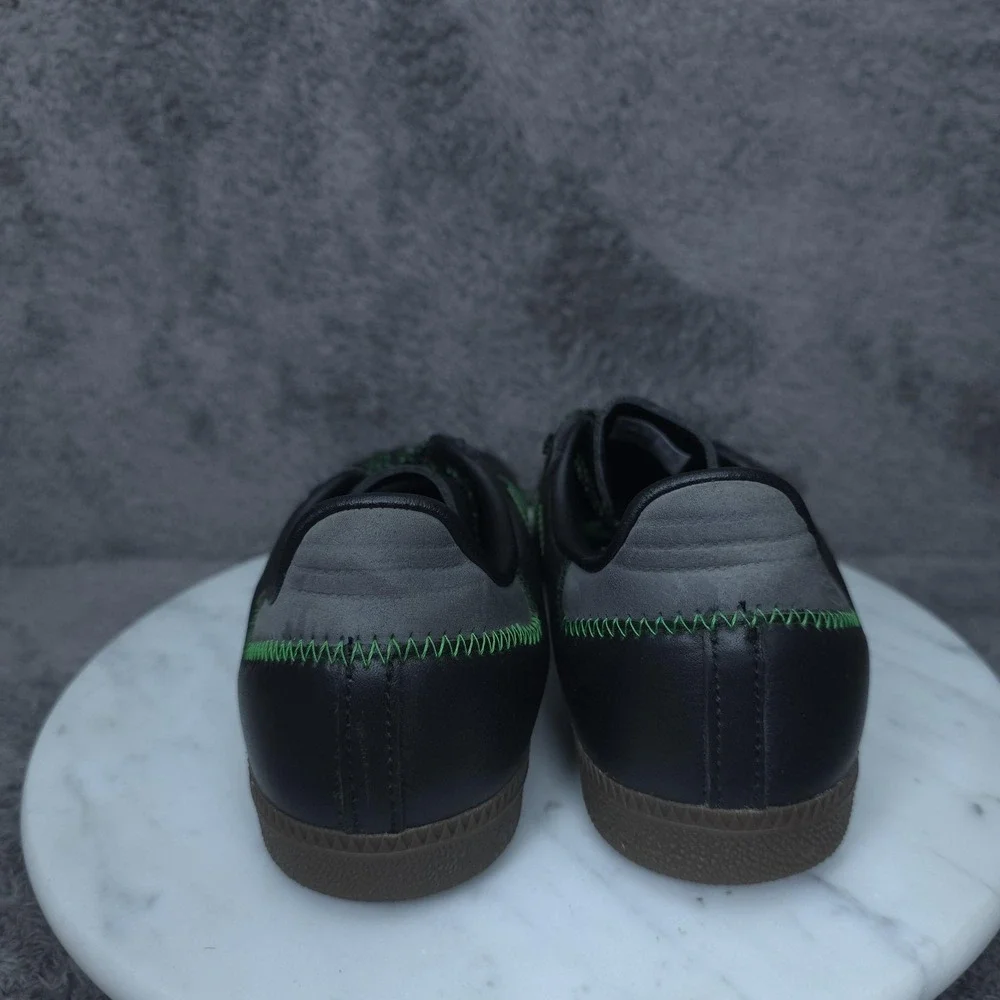 Adidas Samba Shoes Womens Size 6.5 Black Green Leather Gum Sole Soccer Sneakers